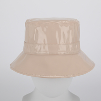 Chapeau Bob Imperméable Chic en Similicuir Brillant pour Femme avec Large Bord Uni, Style Hip-Hop, pour la Pêche - Vente en Gros