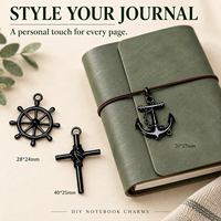 Breloques en métal DIY en gros, pendentifs noirs pour carnets, agendas, marque-pages, cadeaux et décorations artisanales