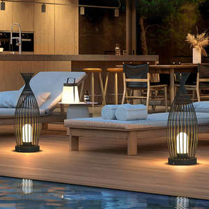 <span class=keywords><strong>Lampadaire</strong></span> sur pied moderne de luxe en <span class=keywords><strong>fer</strong></span> <span class=keywords><strong>forgé</strong></span> pour l'extérieur Lampe de jardin étanche pour terrasse Villa Resort Decor - Product Image 4
