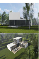 Maison modulaire préfabriquée en acier en forme de A - Conception passive durable et écoénergétique, personnalisable, structure en acier léger moderne