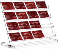 Support de présentation en acrylique pour cartes de visite, transparent, pour bureau, réunions, expositions, maison