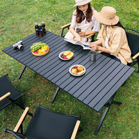 Table pliante portable en alliage de carbone, style rouleau, légère et stable, pour camping, pique-nique et repas en extérieur