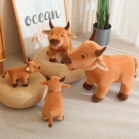 Peluche de simulation transfrontalière : Bouc d'eau, Vache jaune, Yak - Poupée en tissu pour enfants, rembourrée en coton PP, Cadeau pour événements