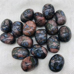 Vente en gros en vrac, pierre de tache bleue polie naturelle, pierre de verre en cristal de saphir pour jardin - Product Image 3