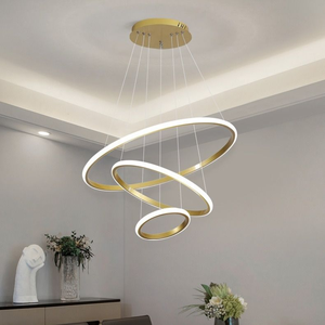 <span class=keywords><strong>Lampadario</strong></span> a Sospensione LED Moderno a Forma di Anello, Lampada a Sospensione Art Deco per Sala da Pranzo e Soggiorno - Product Image 3