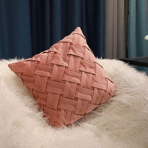 Lujo Color sólido 3D plisado Hogar personalizado decorativo cuadrado terciopelo tejido <span class=keywords><strong>funda</strong></span> de cojín <span class=keywords><strong>funda</strong></span> de almohada - Product Image 3