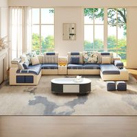 Modernes Luxus-Leder-Sofaset Wohnzimmermöbel Gute Qualität Ecksofas mit Beistelltisch Couchgarnitur für den Heimgebrauch