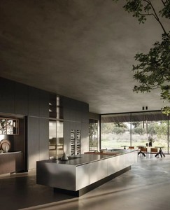 Meubles de cuisine modulaires de luxe italiens au design moderne pour hôtels commerciaux, ensemble d'îlots de rangement muraux pour salon - Product Image 3