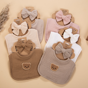 100% कपास के आकार के भालू टेरी बीबीएस बेबी लार के लिए बटन बंद करने के साथ नए मोटे बर्प कपड़े - Product Image 3