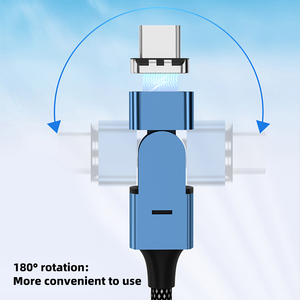 Cable de Datos USB C Magnético con Rotación de 180 Grados, Trenzado de Nailon, Carga Rápida de 5A PD27W PD100W para Teléfono Móvil - Product Image 3