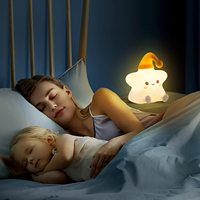 Veilleuse étoile mignonne pour enfants, 9 couleurs, batterie rechargeable, veilleuse pour bébé fille et garçon, lampe en silicone pour chambre d'enfant