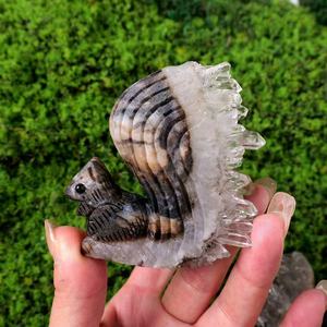 Natural Clear Quartz <b>Cluster</b> Polished Hand Carved Animal Skulls Gemstone Crafts Eco-Friendly Feng Shui Healing <b>Crystal</b> - Product Image 5