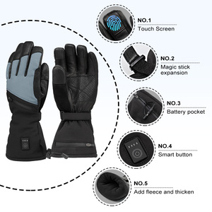 Fábrica impermeable a prueba de viento mitones <span class=keywords><strong>calefactables</strong></span> guantes con aislamiento térmico batería cálido invierno esquí deporte guantes de motocicleta <span class=keywords><strong>calefactables</strong></span> - Product Image 2