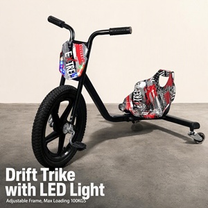 Tricycle à roulettes pour enfants Ride On Kids, voiture à roulettes à grandes roues, pneu avant gonflable de 16 pouces, roues en PU lumineuses, cadre réglable, siège en plastique, pédale - Product Image 1