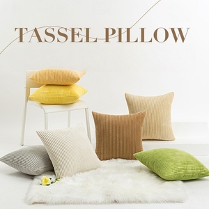 Housse <span class=keywords><strong>de</strong></span> <span class=keywords><strong>coussin</strong></span> décorative <span class=keywords><strong>en</strong></span> velours côtelé rayé, <span class=keywords><strong>coussin</strong></span> <span class=keywords><strong>de</strong></span> dossier pour canapé et chevet, <span class=keywords><strong>coussin</strong></span> <span class=keywords><strong>de</strong></span> soutien pour bureau, <span class=keywords><strong>coussin</strong></span> décoratif uni avec fermeture éclair - Product Image 1