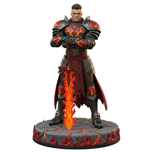 Özel Tasarım <span class=keywords><strong>3D</strong></span> PVC Ateşli Zırh Şövalye Figürü <span class=keywords><strong>Model</strong></span> Heykeli Koleksiyon Masaüstü Süsü - Product Image 3