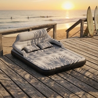 Pursuefree Lit d'air gonflable pliable convertible simple/double extra-large avec dossier détachable, matelas de relaxation portable