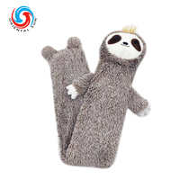 Housse de bouteille d'eau chaude, pour enfants, motif paresseux, petit sac long et mignon, couvre-bouteille d'eau chaude en peluche
