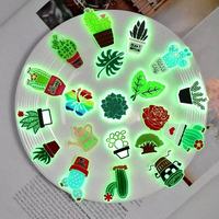Décorations lumineuses pour chaussures HY, boucles en plastique, accessoires, breloques pour chaussures, plantes, cactus, PVC, sublimation, breloques pour sabots