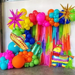 Kit de guirlande d'arche de ballons arc-en-ciel, cactus, lama, <span class=keywords><strong>sombrero</strong></span>, ballons en feuille d'explosion d'étoiles pour fête mexicaine hawaïenne de tacos - Product Image 6
