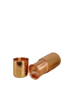 ชุดเหยือกน้ำทองแดงทำมือขนาด 950 มล. พร้อมขวดน้ำข้างเตียงสุดหรูสำหรับสุขภาพ ดีไซน์ลายตอกแบบอายุรเวท เหมาะสำหรับเป็นของขวัญ - Product Image 3