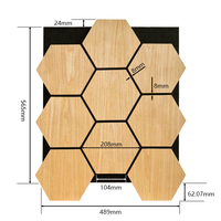 Panneau acoustique mural et de plafond en bois plaqué, en MDF, en fibres de bois, auto-adhésif, en feutre hexagonal, insonorisant