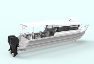 Bateau en aluminium de 30 pieds pour passagers, bateau touristique, yacht en aluminium avec cabine, bateau à moteur pour passagers avec coque soudée à vendre - Product Image 3
