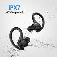 Écouteurs intra-auriculaires TWS étanches pour jeux et musique, écouteurs sans fil Bluetooth, écouteurs à crochet d'oreille, écouteurs stéréo, casques audio