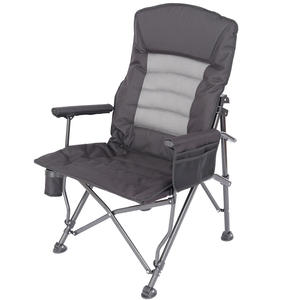 122 เก้าอี้พับกลางแจ้งขนาดใหญ่พิเศษแบบพกพาพร้อมพนักพิงและที่วางแขนปรับได้สำหรับใช้ในสวนแคมป์ปิ้ง - Product Image 1