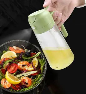 2024 nuevo diseño hogar cocina rociador de aceite y dispensador botella de vidrio 2 en 1 dispensador de aceite de oliva y rociador de aceite para cocinar