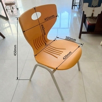 Chaise en plastique moderne pour école, bureau, formation, siège coloré en PP, chaise de salle de classe pour étudiants, chaise de réunion en acier épaissi