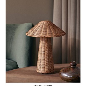 Rattan Mushroom Table Lamp <b>Led</b> E27 220V Switch Control Floor Lamp For Living Room Bedroom Ambient <b>Light</b> - Product Image 3