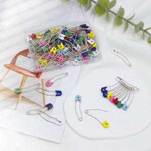 Hochwertige 50Pcs 40mm gebogene Sicherheits nadeln in verschiedenen Farben Bent Quilt ing Basting Pins zum Quilten von Strick metall material - Product Image 4