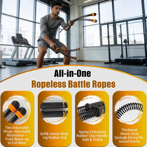 Wellshow Sport <span class=keywords><strong>Corde</strong></span> de combat portable sans <span class=keywords><strong>corde</strong></span>, avec poids réglables, cordes de combat sans fil pour la maison et la salle de sport, équipement d'exercice lesté - Product Image 5