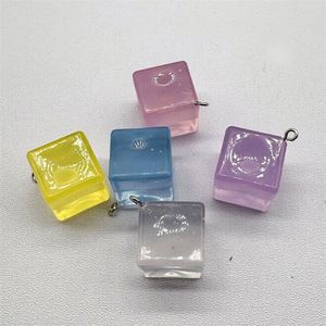 18mm Color Changing Square Beads Luminous <b>Acrylic</b> <b>Blocks</b> With Holes for DIY Keychain Jewelry Making - Product Image 1