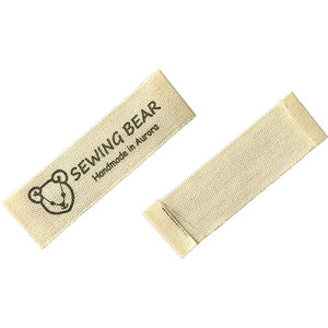 Custom Neck <strong>Label</strong> Tag Twill <strong>Fabric</strong> Washable Natural Kids <strong>Label</strong> for Garment - Product Image 1