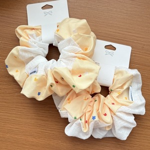 Nouveau gros français coloré imprimé fleuri étoile cheveux chouchous belle douce fille cheveux <span class=keywords><strong>boucle</strong></span> queue de cheval cravates cheveux accessoires - Product Image 4