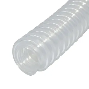 factory wholesales flexible transparent silicone hose OEM medical grade corrugated silicone rubber tubing for machine