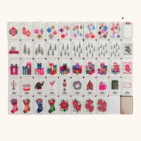 Weihnachts-Mahjong-Set für Zuhause, Luxuriöse Mahjong-Steine im Retro-Nussknacker-Design, Acryl-Set für die Feiertage