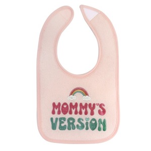 Bavoirs pour bébé fille en coton certifié CPC, brodés, doux, avec 3 couches de protection - Product Image 2