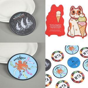 Sous-verres ronds en papier de 60 points, 4 pouces, imprimés sur mesure, vente en gros - Product Image 4