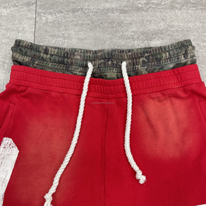 Pantaloncini Bermuda Larghi Personalizzati in Cotone 100% con Doppia Vita, Lavaggio Acido, Effetto Sbiadito <span class=keywords><strong>e</strong></span> Stampa Serigrafica, Stile Vissuto, da Guangzhou Shangshang - Product Image 4