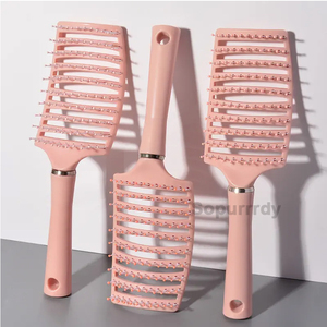 Brosse démêlante personnalisée avec logo, antistatique, avec base en silicone, brosse de séchage rapide, peigne à cheveux, brosse de massage à palette tendance - Product Image 6