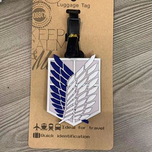 Etiqueta de Equipaje de PVC Suave de Alta Calidad con Diseño de Anime AOT Titan <span class=keywords><strong>Shingeki</strong></span>, 4 Colores, para Decoración de Mochilas y Maletas - Product Image 1
