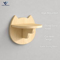 Étagère murale en forme de tête de chat, plateforme de saut en bois pour chats d'intérieur, mobilier mural d'escalade pour chats, gain de place