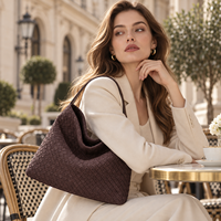 Sac Hobo en Daim Doux Tressé pour Femme, Sacs à Bandoulière, Sac à Main Sous le Bras, Sangle Réglable, Sac Bandoulière, Logo Personnalisé, Vente en Gros Usine