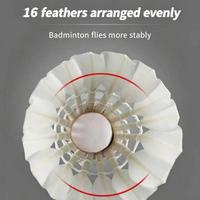 Volant de badminton en plumes d'oie naturelles, hybride, à spirale haute densité, avec colle écologique, vol stable, niveau tournoi, intérieur/extérieur