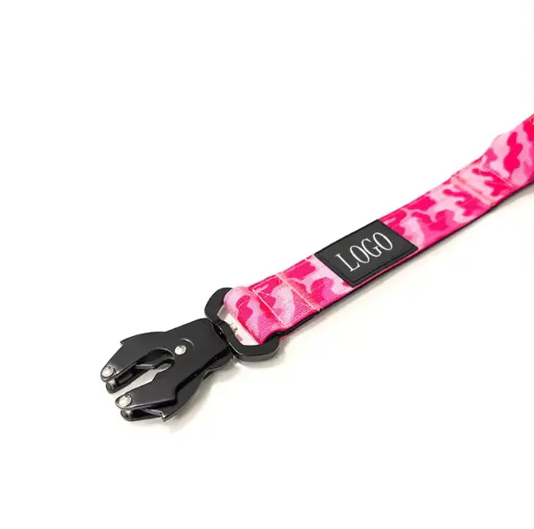 Laisse tactique pour chien K9 de luxe personnalisée en nylon doux coton avec clip en métal avec deux poignées