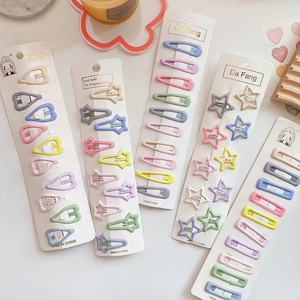 <span class=keywords><strong>10</strong></span> pièces une carte <span class=keywords><strong>BB</strong></span> clip coréen crème couleur goutte huile belle épingle à cheveux pour bébé filles - Product Image 1