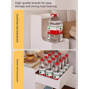 High Quality Modern Minimalist Creamy Breeze Durable Eco-Friendly Nightstand Thin Edge Bedroom Organizer Open <b>Shelf</b> Artificial - Product Image 6